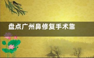 盘点广州鼻修复手术靠谱医院名单：美莱|华美|丽合|新市等6家实力医院对比